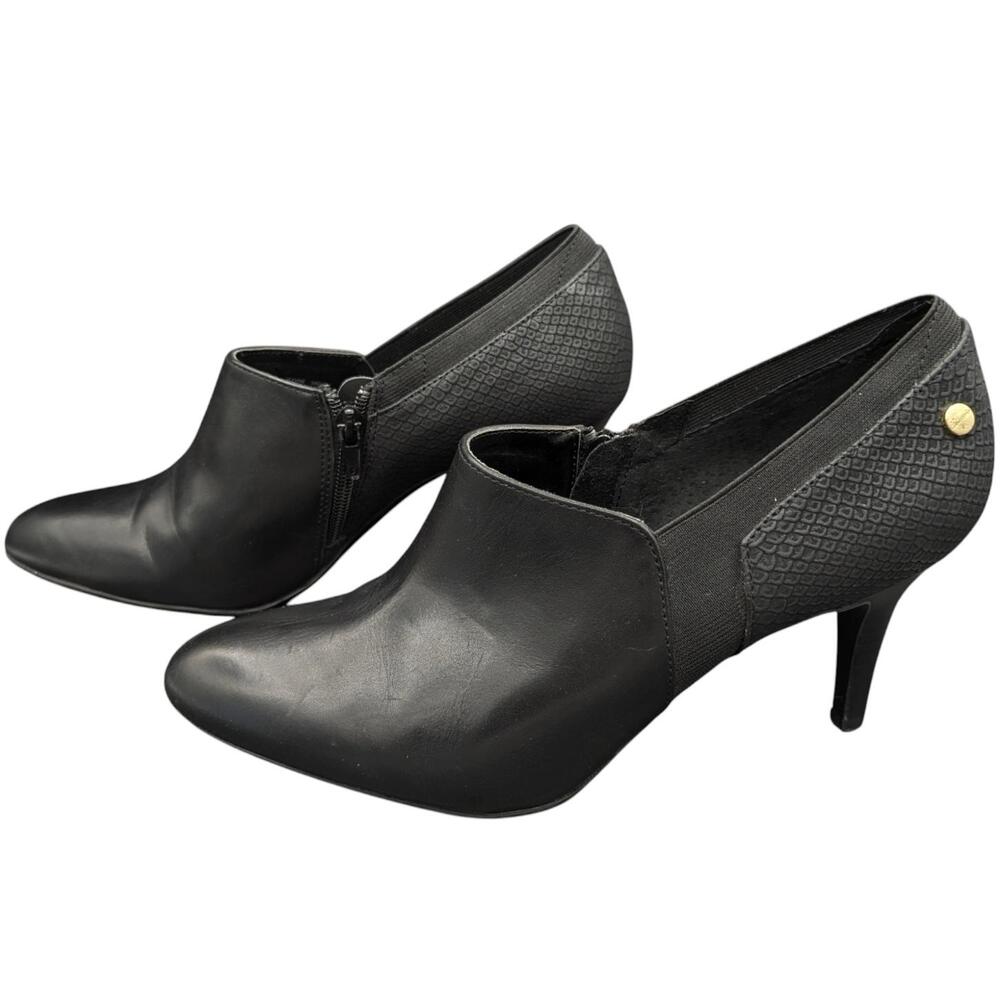 Calvin Klein Jeanine Pump Heels 3.25" Black Side Zipper Size 9.5 - Picture 6 of 13